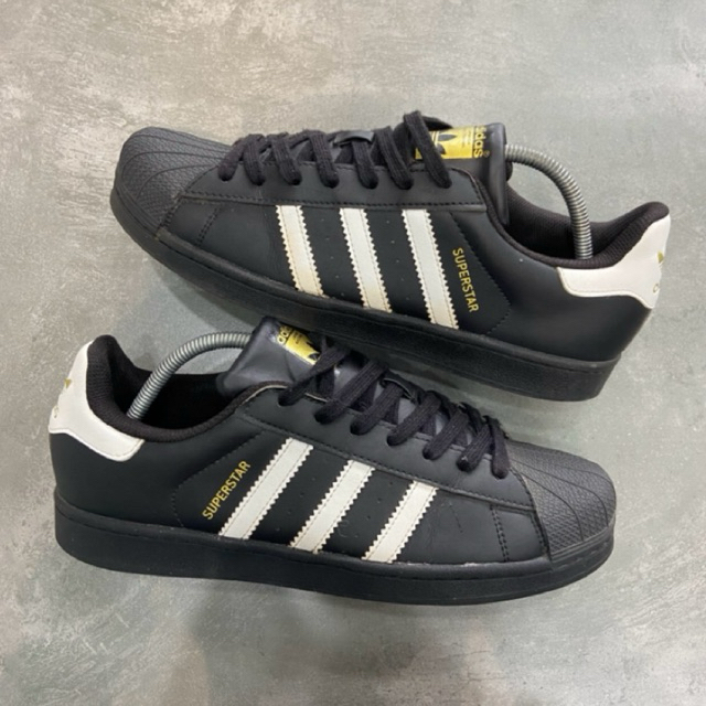 [Size 45] Vintage Adidas Superstar J Core Black White Leather (EG4959) Second Kondisi Mulus Nominus.