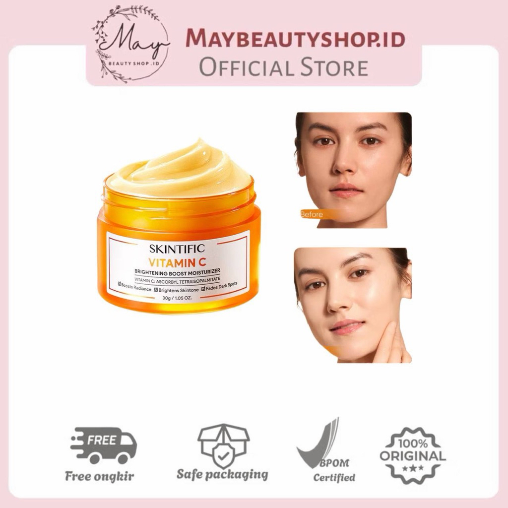 SKINTIFIC- Vitamin C Brightening Boost Moisturaizer - Semua Jenis Kulit