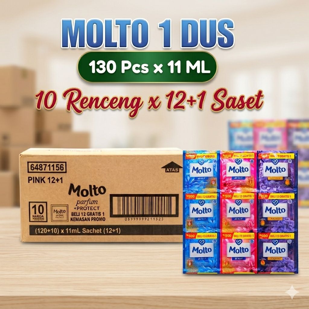Molto Pewangi Pakaian Sachet 1 Dus 130 pcs 11ml