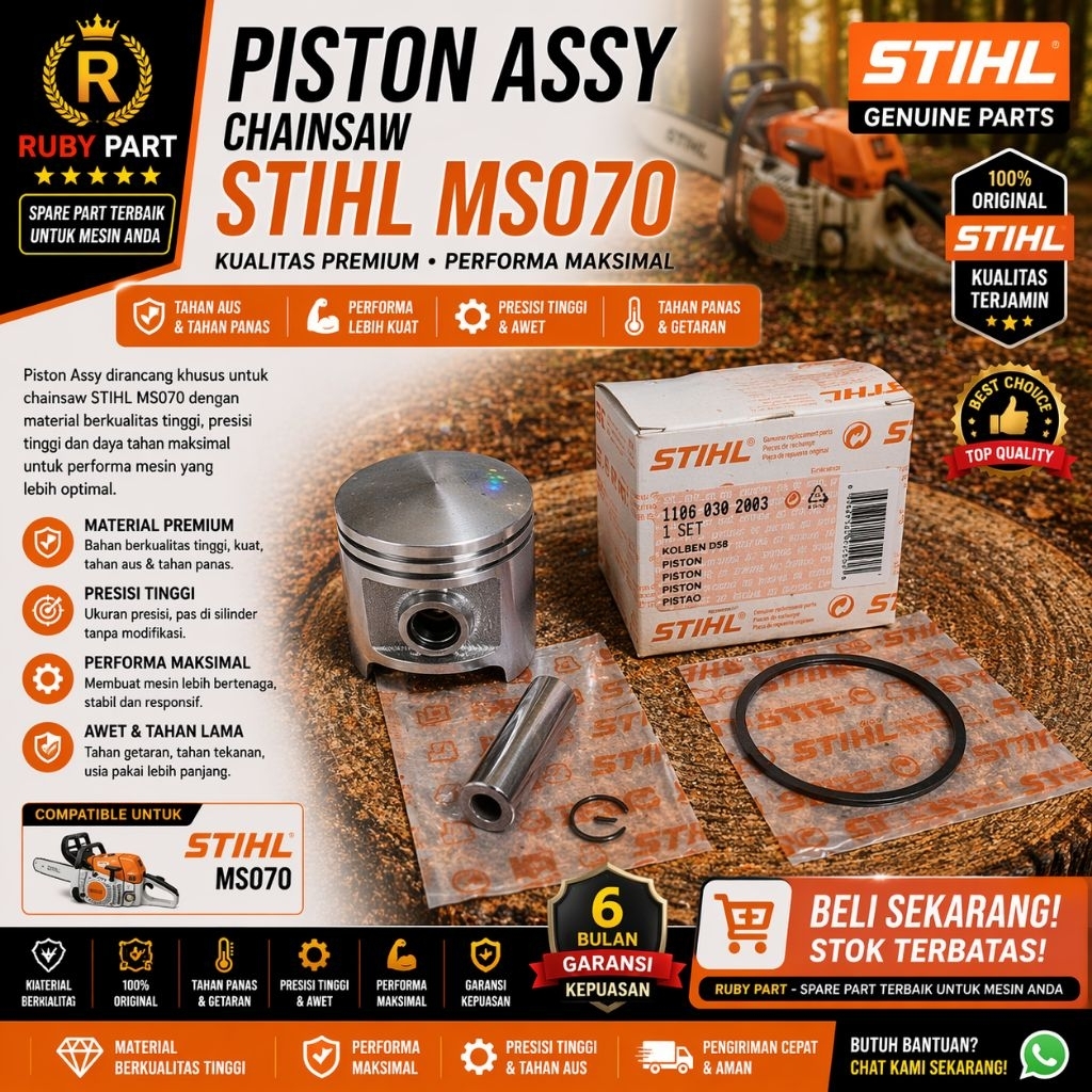 Stihl Piston Assy Chainsaw Ms070 Ori