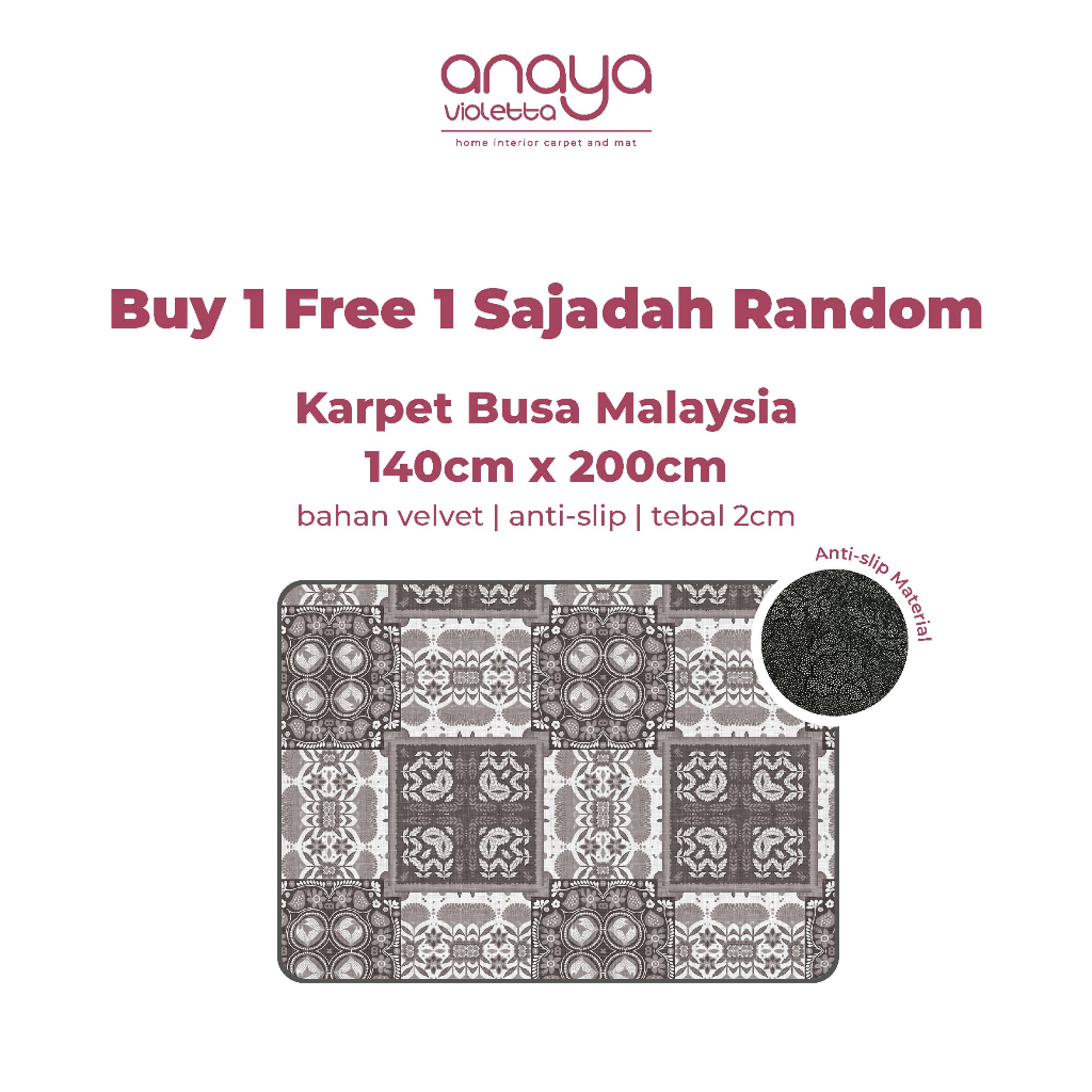 ANAYA Karpet Busa Malaysia 200x140 Cm/Carpet Busa/Karpet Busa/Karpet Bulu/Karpet Foam/Karpet Empuk M