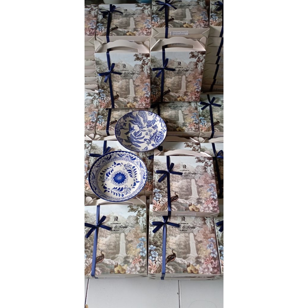 piring keramik + box | piring keramik jepang |souvenir piring keramik + box