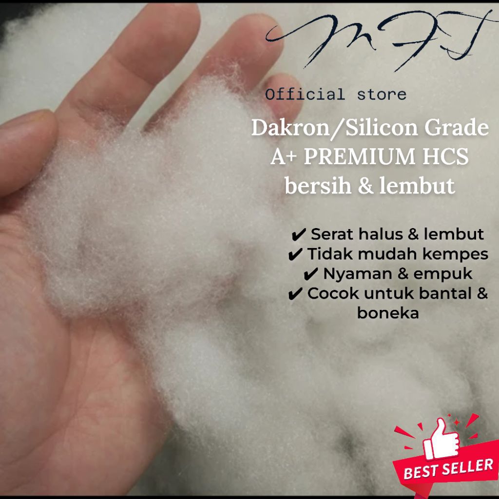 Dakron Silikon 1kg HCS PREMIUM- Lembut, Kenyal, dan Mudah Dibentuk