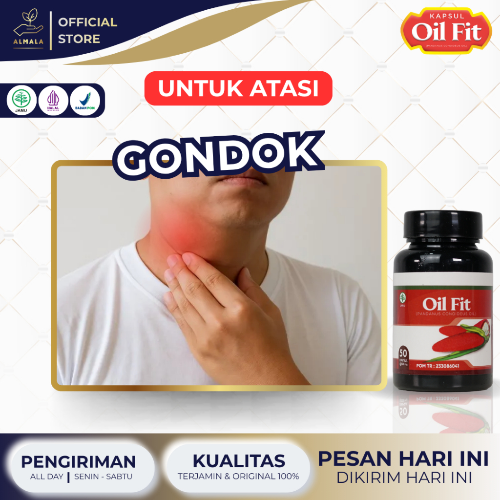 Obat Gondok Benjolan Dileher Kapsul Oil Fit Ekstrak Buah Merah Papua Isi 50 Kapsul