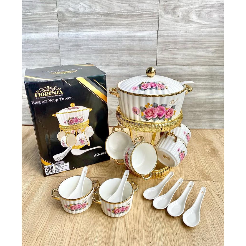 Soup Tureen Wadah Saji Sop Keramik Fiorenza AG-628