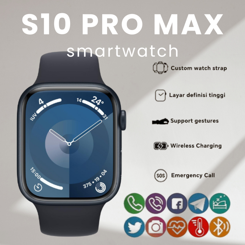Smartwatch S10 Pro Max memiliki layar definisi tinggi, smartwatch mendukung panggilan Bluetooth, pen