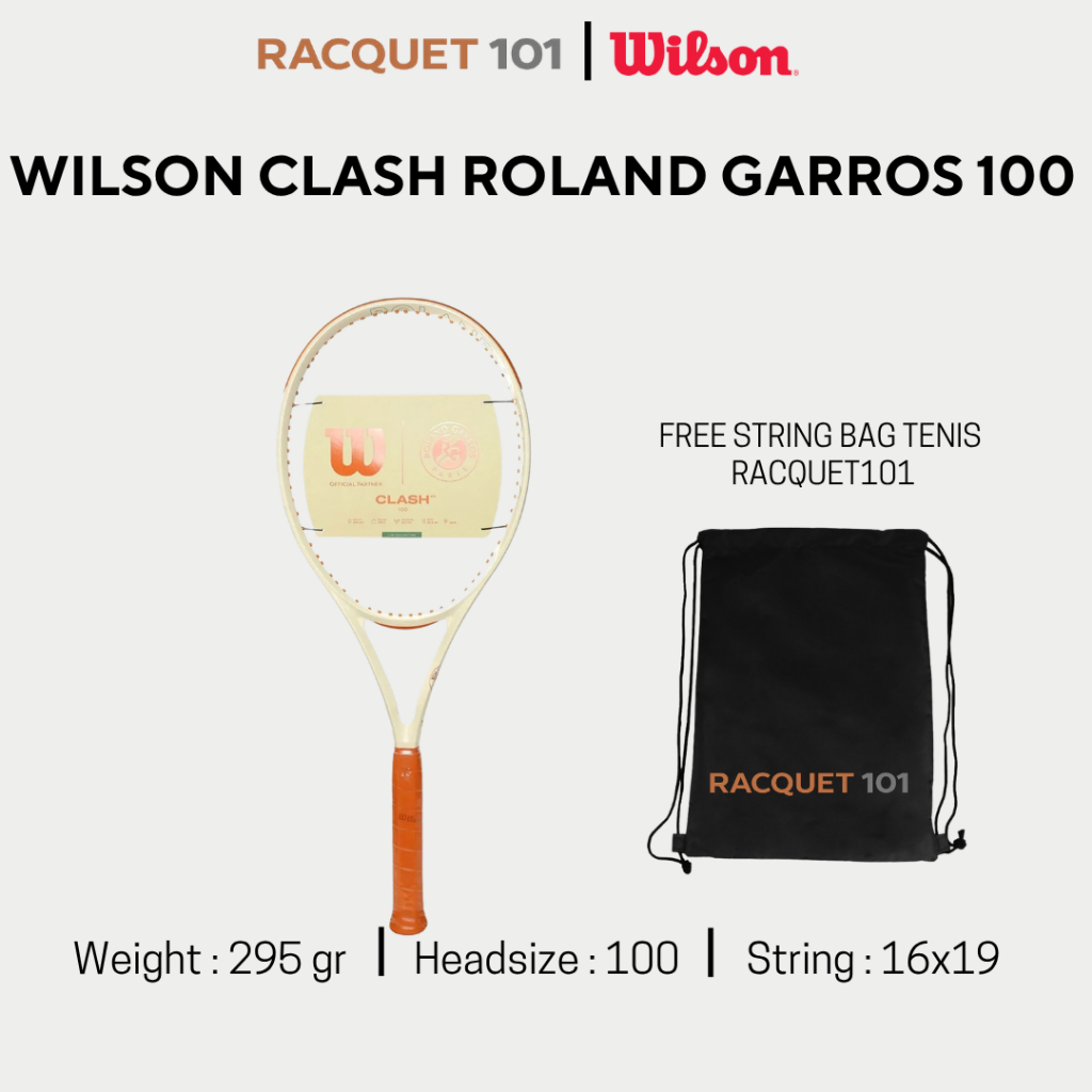 Raket Tennis Wilson Clash Roland Garros 100 By Racquet101