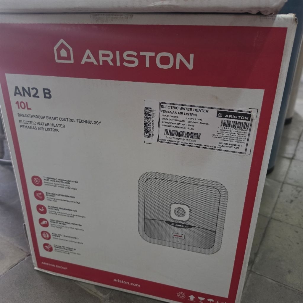 water heater hiter pemanas air kamar mandi ARISTON AN2B 10 LITER