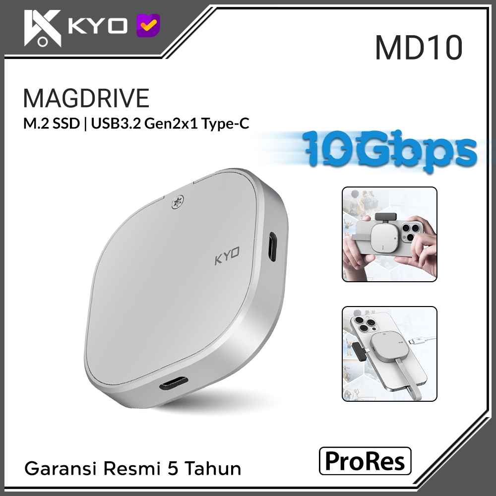 KYO MAGDRIVE MD10 10Gbps 128GB 256GB 512GB 1TB 2TB MAGSAFE MAGNETIC SSD Portable USB 3.2 Gen 2x1 10G