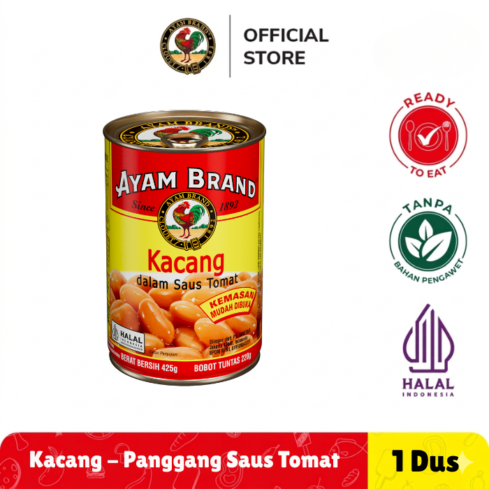 Ayam Brand - Kacang Panggang Kaleng Saus Tomat Baked Beans 24 pcs 425gr