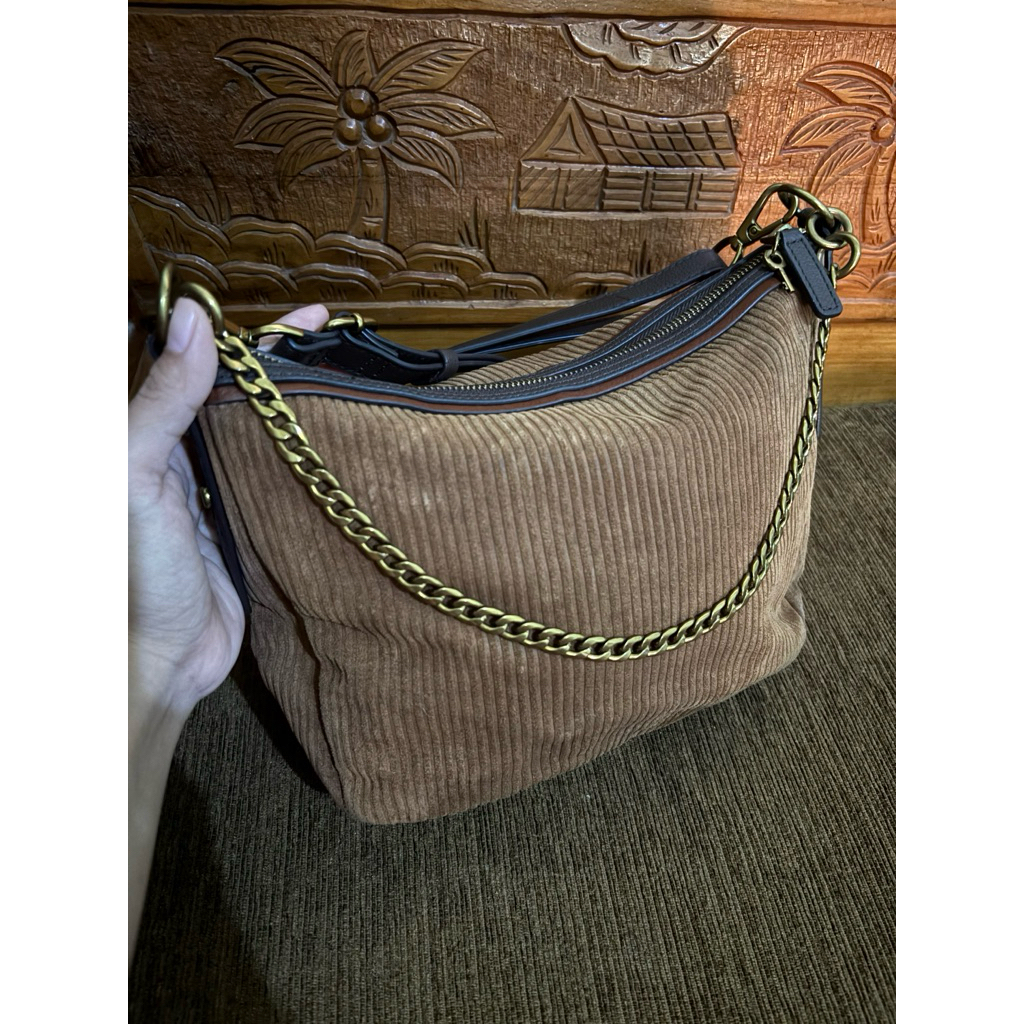 PRELOVED tas Foss sil Jolie Crossbody brown multi suede