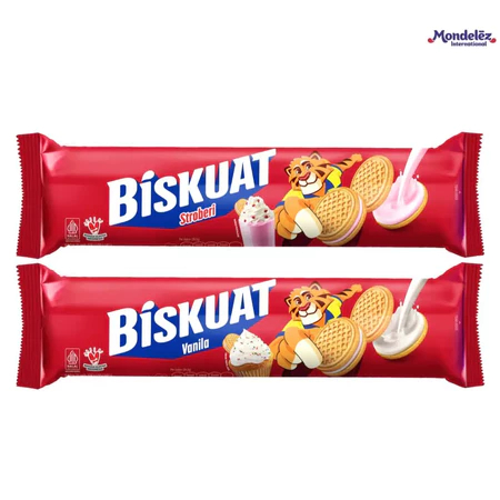 Biskuat Golden Sandwich 35gr Vanilla Strawberry