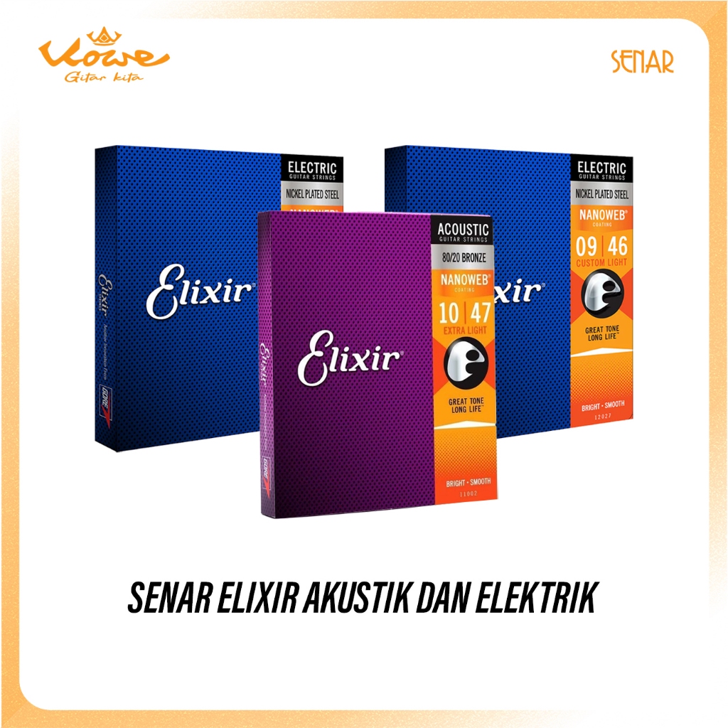 Senar Gitar Nanoweb Akustik dan Elektrik Elixir