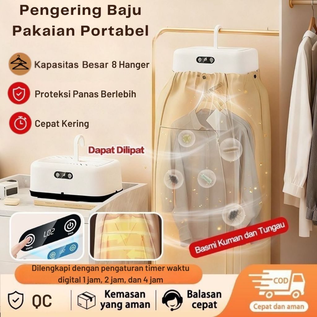 Pengering Pakaian Portabel Pemanas Baju Otomatis Pakaian Lipat Cepat Kering Dalam 2 Jam