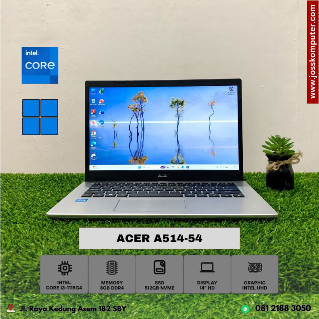 Laptop ACER A514-54 Intel Core i3-1115G4 8GB SSD 512GB