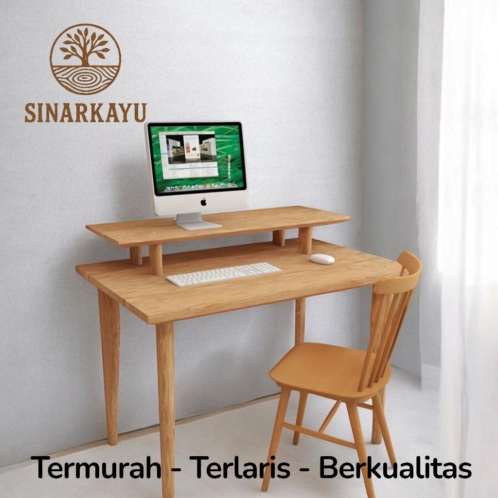 Meja Belajar Kerja Kayu Minimalis 120x50x75cm