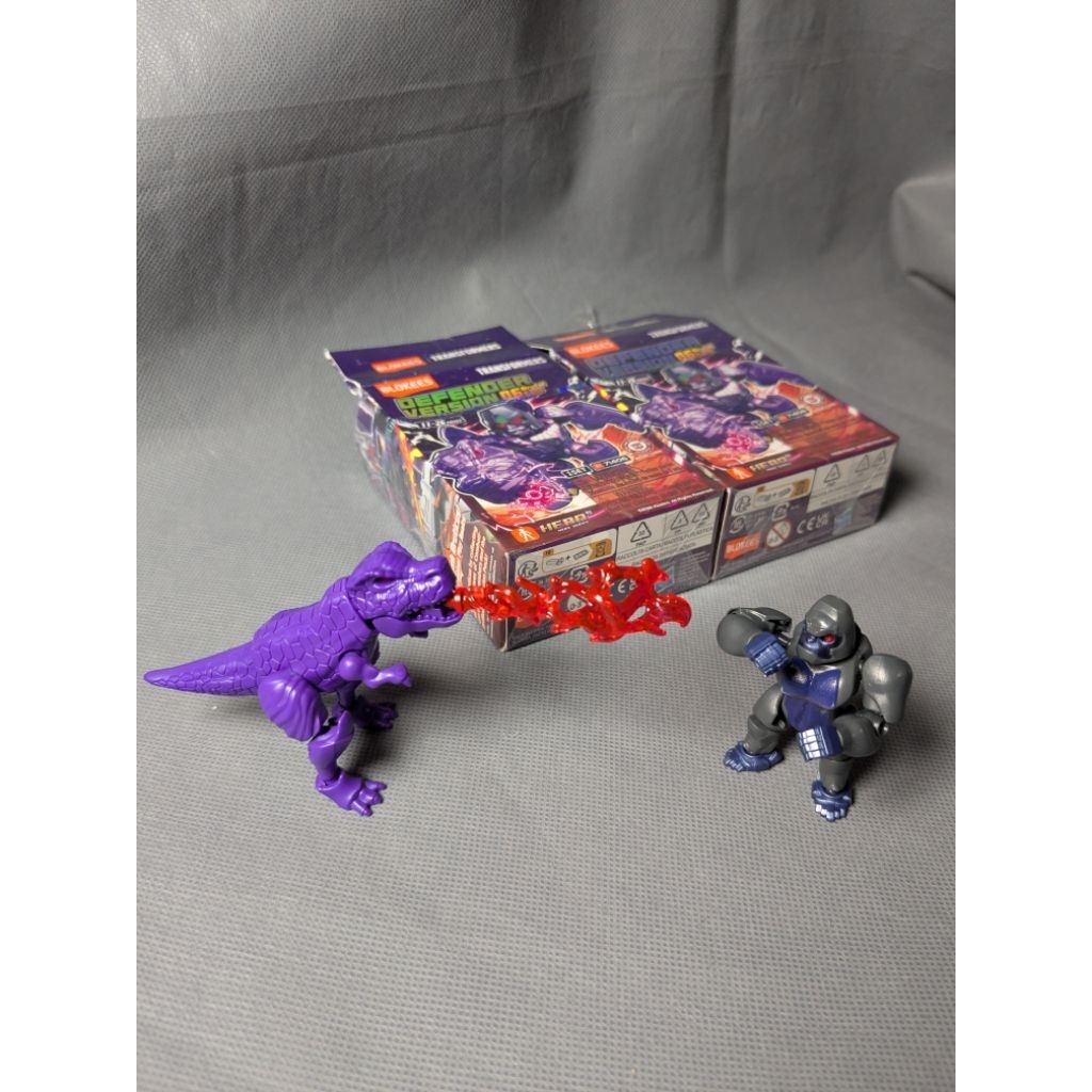 Optimus Primal Gorilla & Bw Megatron T Rex Blokees Transformers Set Galaxy Defender Version