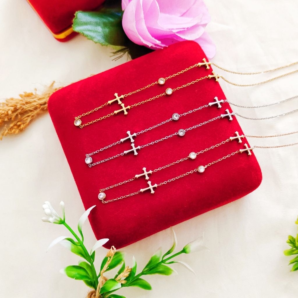 Kalung Salib Titanium Import Asli