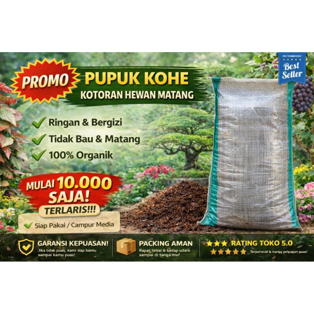 Pupuk Kandang Matang Kohe Kambing Tidak Bau Karung 10kg