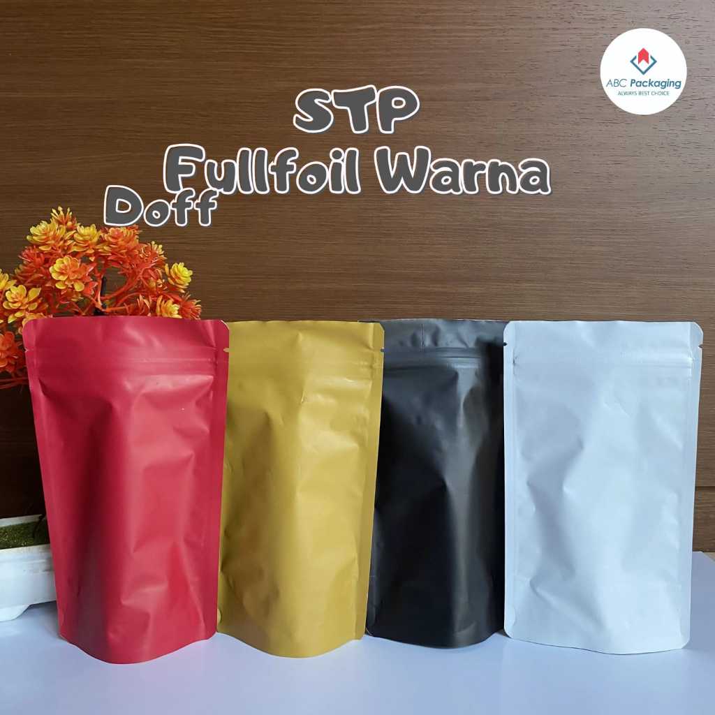 STANDING POUCH FULL FOIL/ ALUMUNIUM FOIL DOFF 10X17 10 X 17 BUBUK KOPI/TEH/MASKER/SNACK