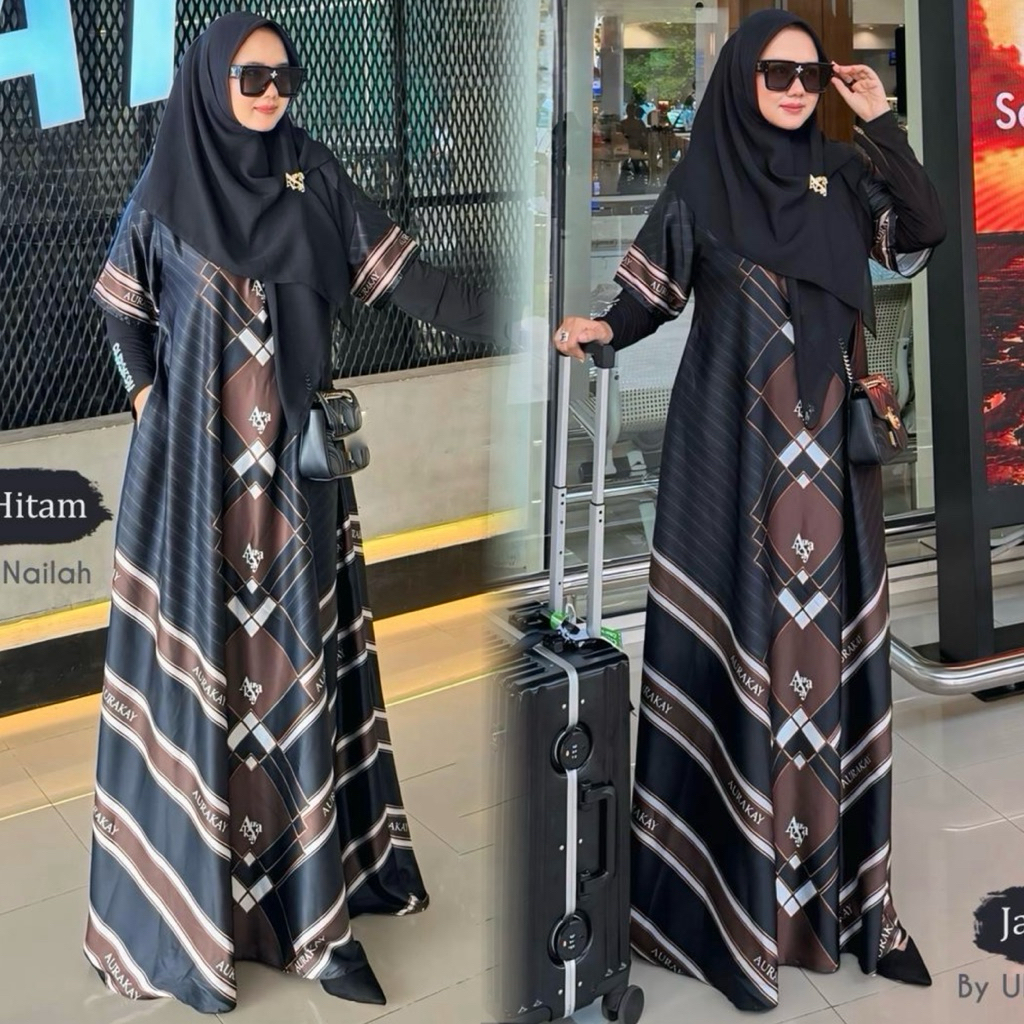 AURAKAY GAMIS DRESS SILK SET HIJAB JAZILAH 7838 ORI BY AURAKAY SYAR’I