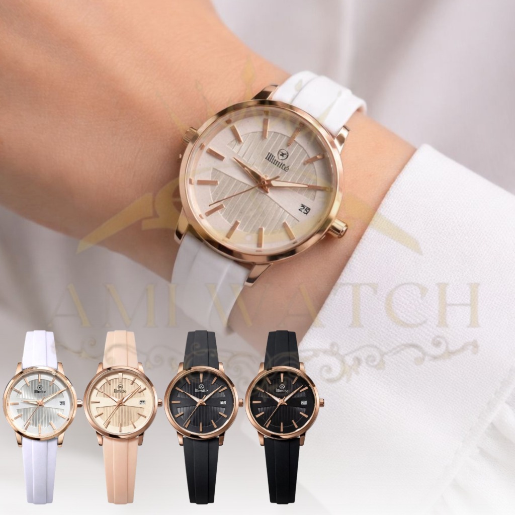 Jam Tangan Wanita ILLIMITE 8623 JAM TANGAN WANITA BRANDED ORIGINAL TALI KARET ELEGAN FASHION KEKINIA