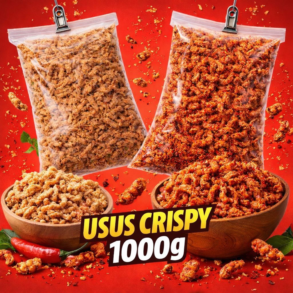 NGEMILLYUK29 - USUS CRISPY 1000G 1KG - RASA PEDAS & ORIGINAL - MAKANAN RINGAN CEMILAN LEZAT