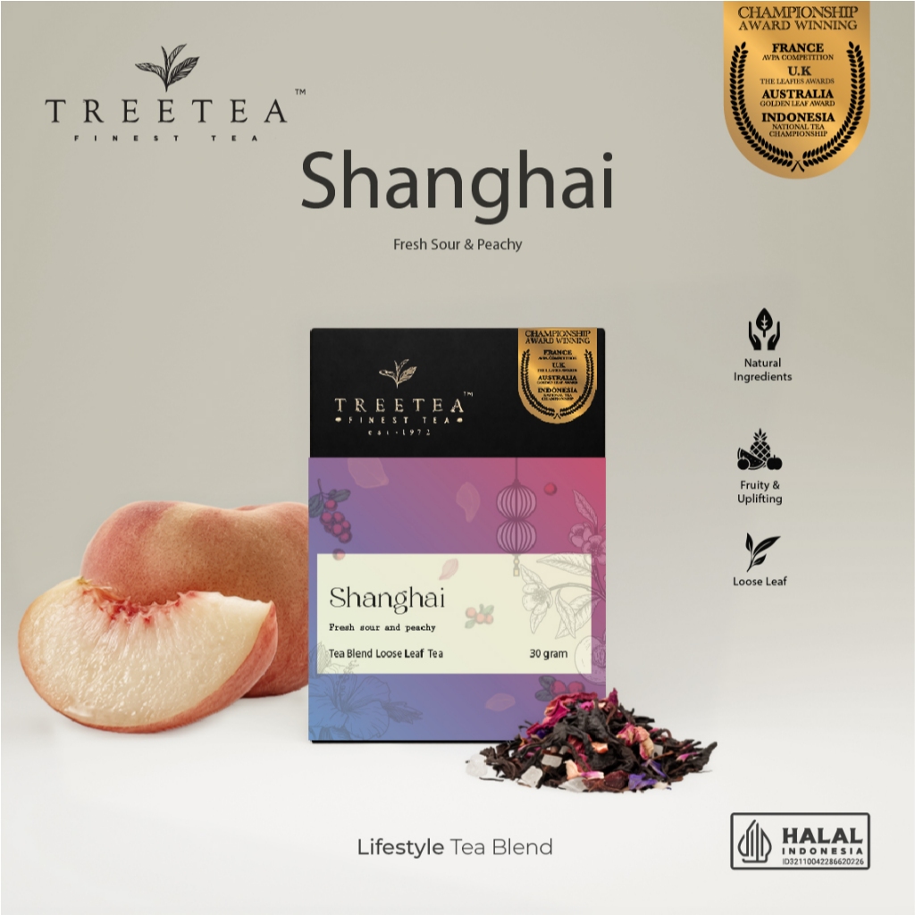TreeTea - Shanghai Artisan Tea Premium (Loose Leaf 30 Gram) | Peach Flavour