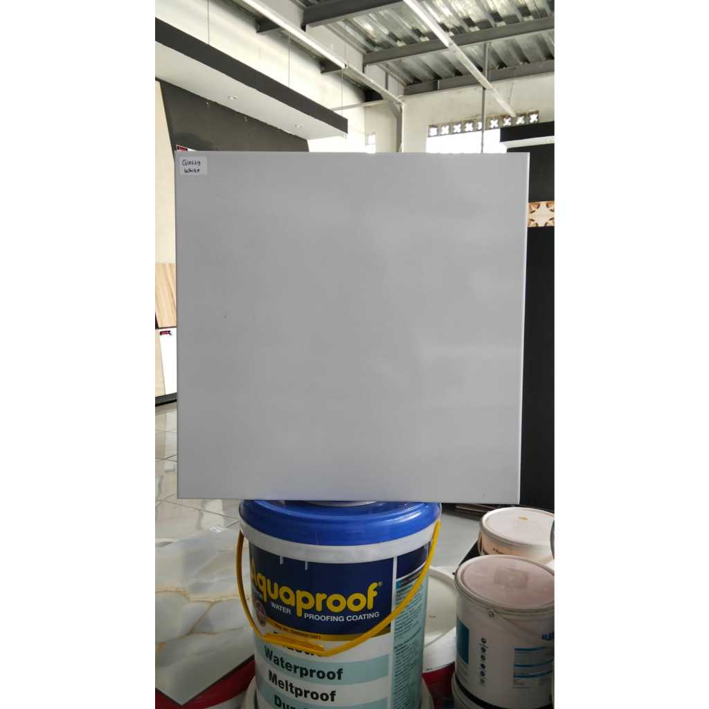 KERAMIK LANTAI RUMAH MULIA 50X50 GLOSSY WHITE / KRAMIK PUTIH POLOS GLOSSY