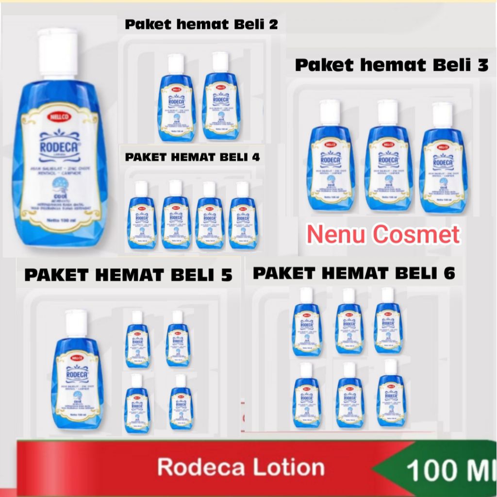 Nellco Rodeca Lotion Menthol + Camphor Bedak Cair 100 ml paket hemat