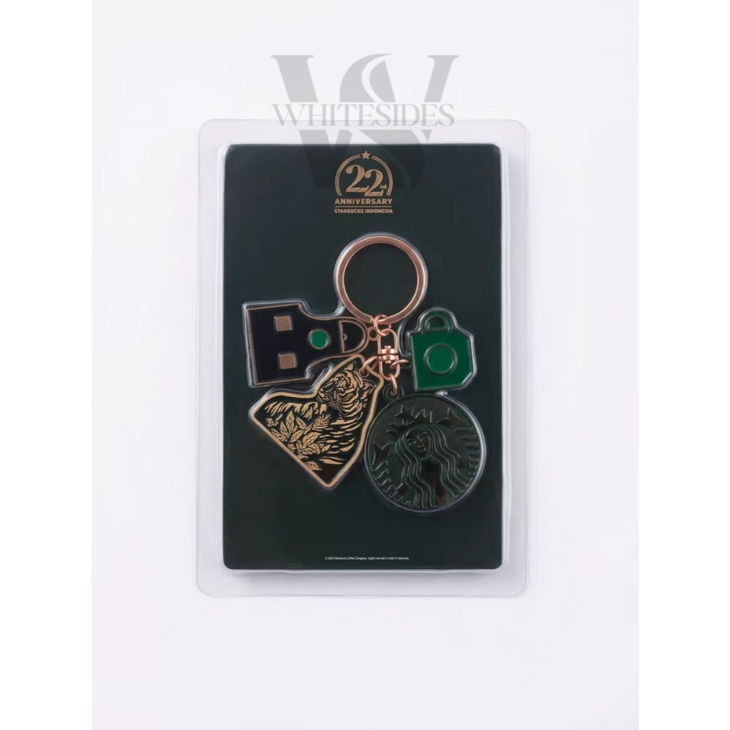 Keychain - Starbucks 22nd Anniversary Edition Whole Bean 250gr gram VIA Instant 12 Sticks 3 Stick Te