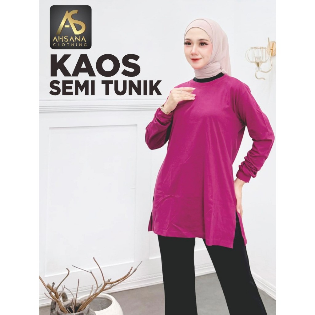 KAOS SEMI TUNIK BAHAN COTTON COMBED 24 S