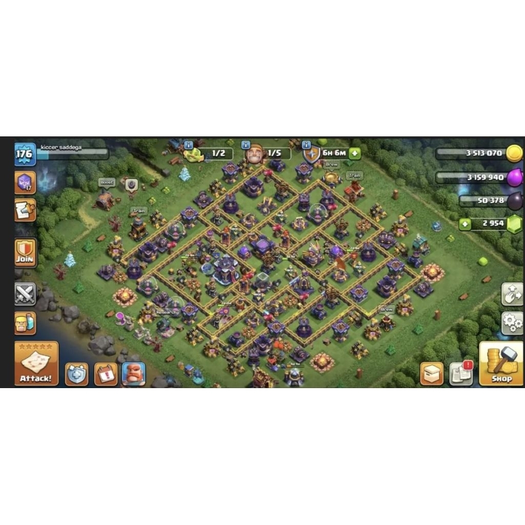 TH 15 Pagar kuning lv 14 Pertahanan Semi Max,Cocok War Clan