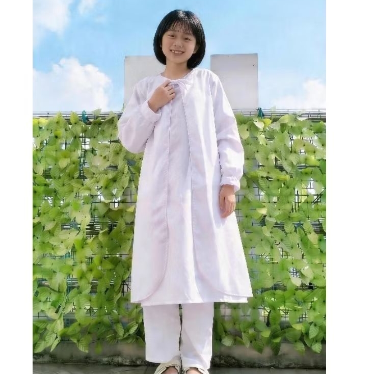 BAJU TUNIK ATASAN ANAK PEREMPUAN PUTIH / TUNIK ANAK PEREMPUAN / ATASAN TUNIK PUTIH ANAK