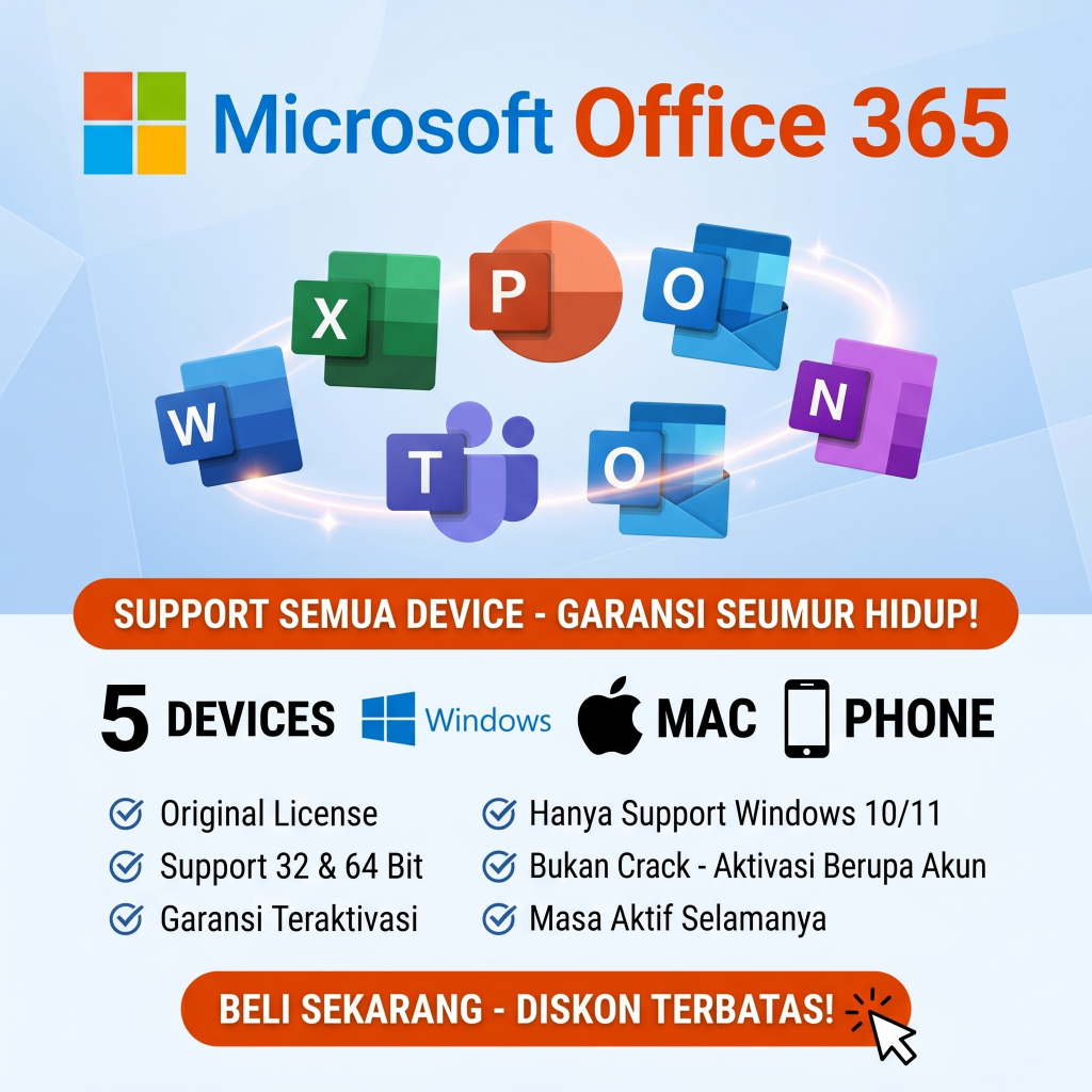 [PROMO] Microsoft Office 365 Original 5 Device || Microsoft Office 365 5 Device Promo Original