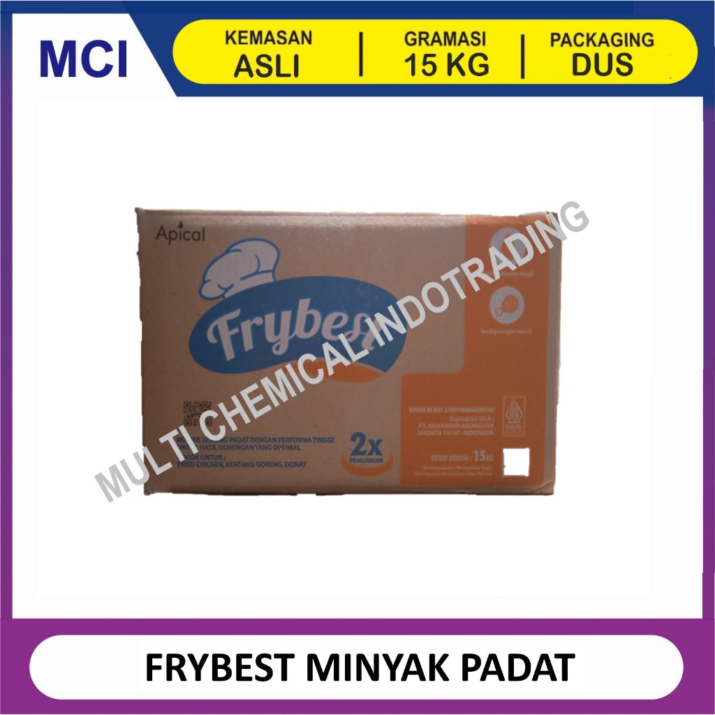 FRYBEST MINYAK GORENG PADAT 15 KG / MINYAK BEKU / MINYAK PADAT
