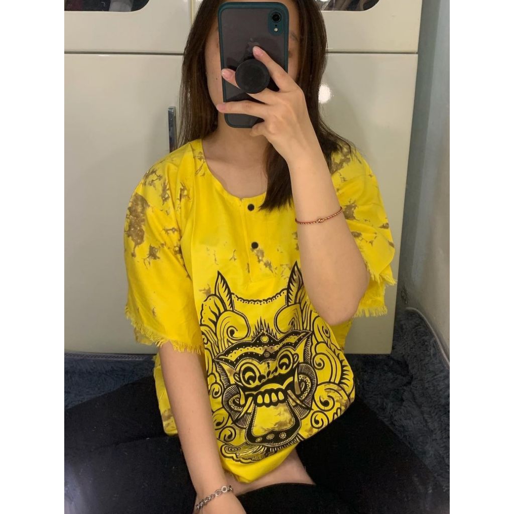 BAJU BARONG KHAS BALI KAOS BARONG BALI Oleh Oleh Bali Pria Baju Pantai Atasan Wanita KAOS bali Santa