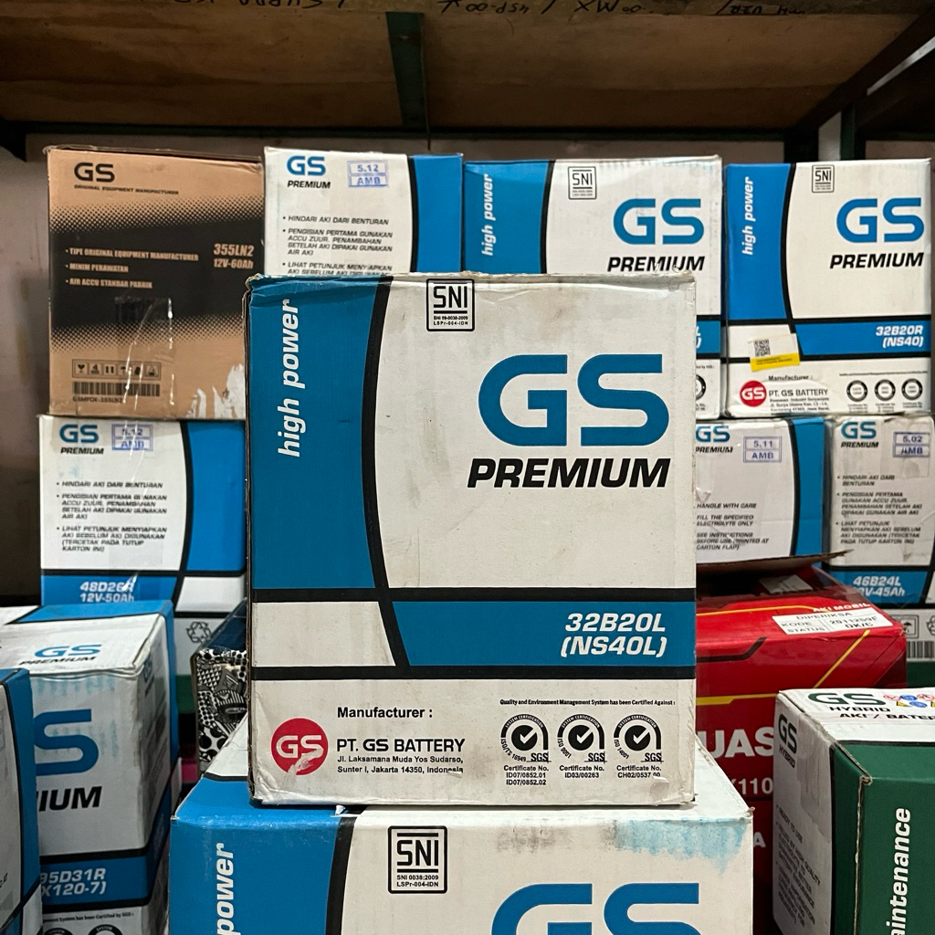 Aki GS Premium NS40L | Aki Basah Mobil Agya, Ayla, Brio, Karimun, dll.