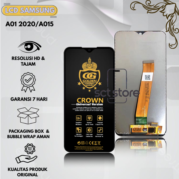 LCD TOUCHSCREEN SAMSUNG A01 / A01 BIG / A015 / A015F CONNECTOR BIG ORIGINAL BIG GLASS FULLSET COMPLE