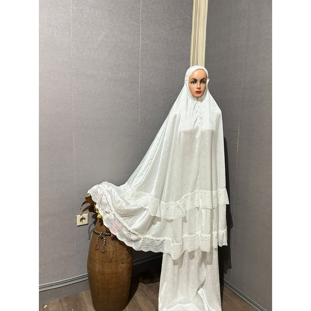 Mukenah Susun love - Mukenah Putih Dewasa - Mukenah Terbaru 2026 - Mukenah Cantik - Mukenah Dewasa c