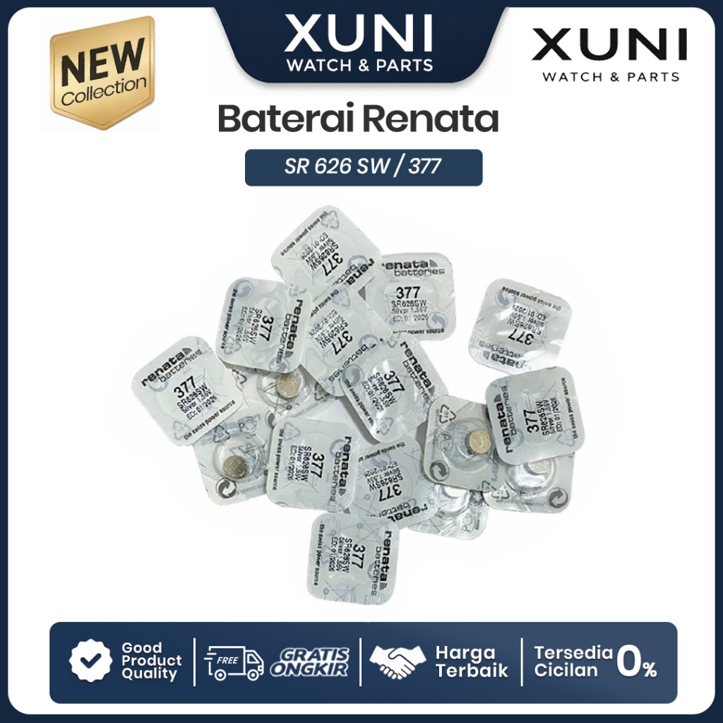 Renata Ori 377 SR626SW Baterai Jam Batrai Batrei Battery Batre Asli SR626 SW SR 626