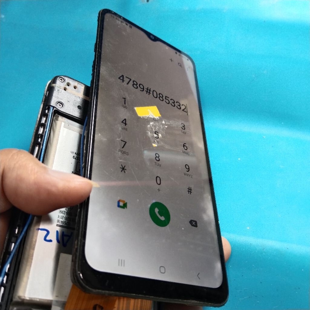LCD COPOTAN SAMSUNG A12 MINUS BINTIK PUTIH BUNUS FRAME