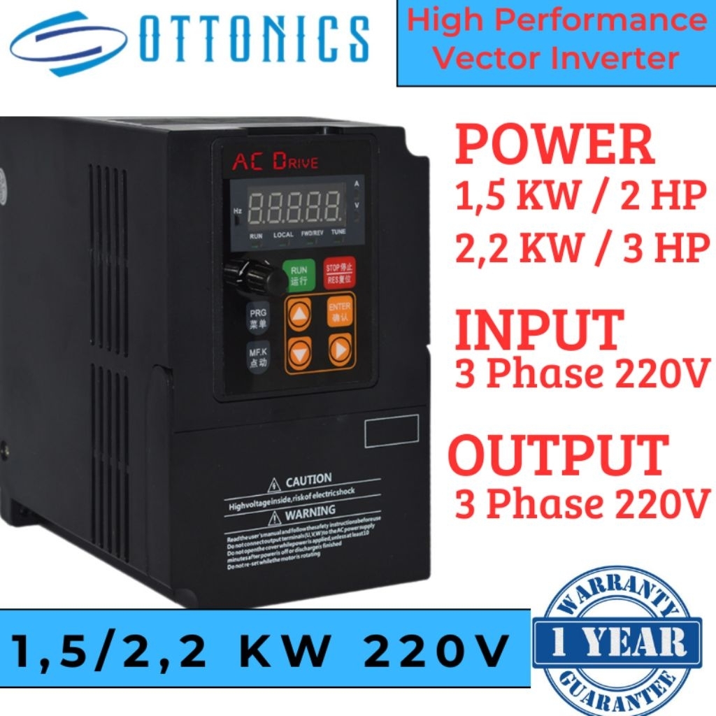 Inverter 3 Phase 220V 1,5 KW / 2,2 KW 2HP/3HP 220V Input 3Phase 220V output 3 Phase 220V VFD Inverte