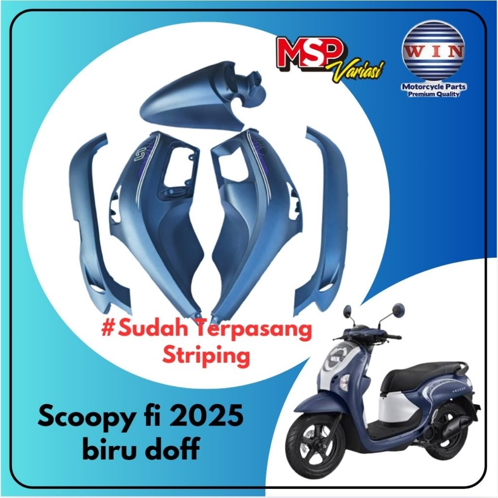 sayap legshield scoopy fi K2F 2025 biru doff cover L & R front 64201 K2F & 64202 K2F