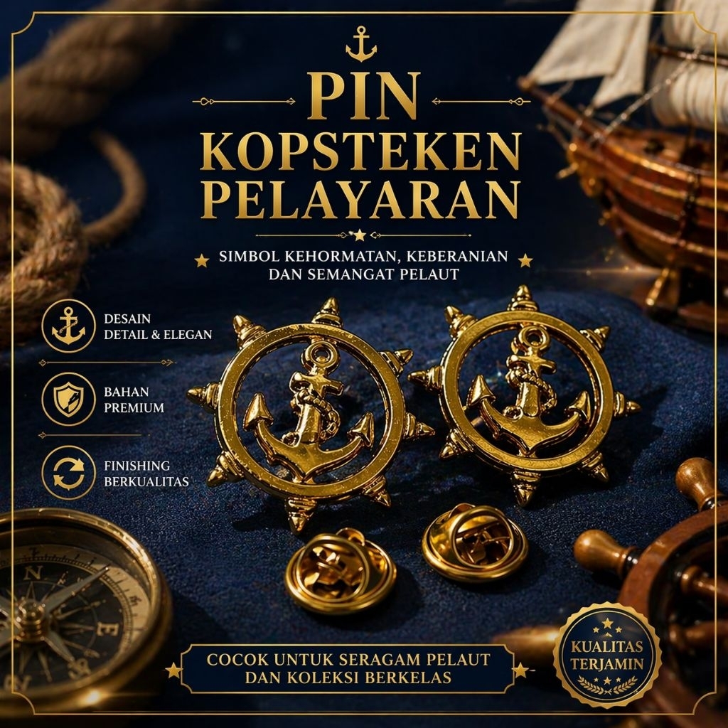 Pin Krah Pelayaran - Kopsteken Pelayaran - Pin Krah Jangkar Pelayaran
