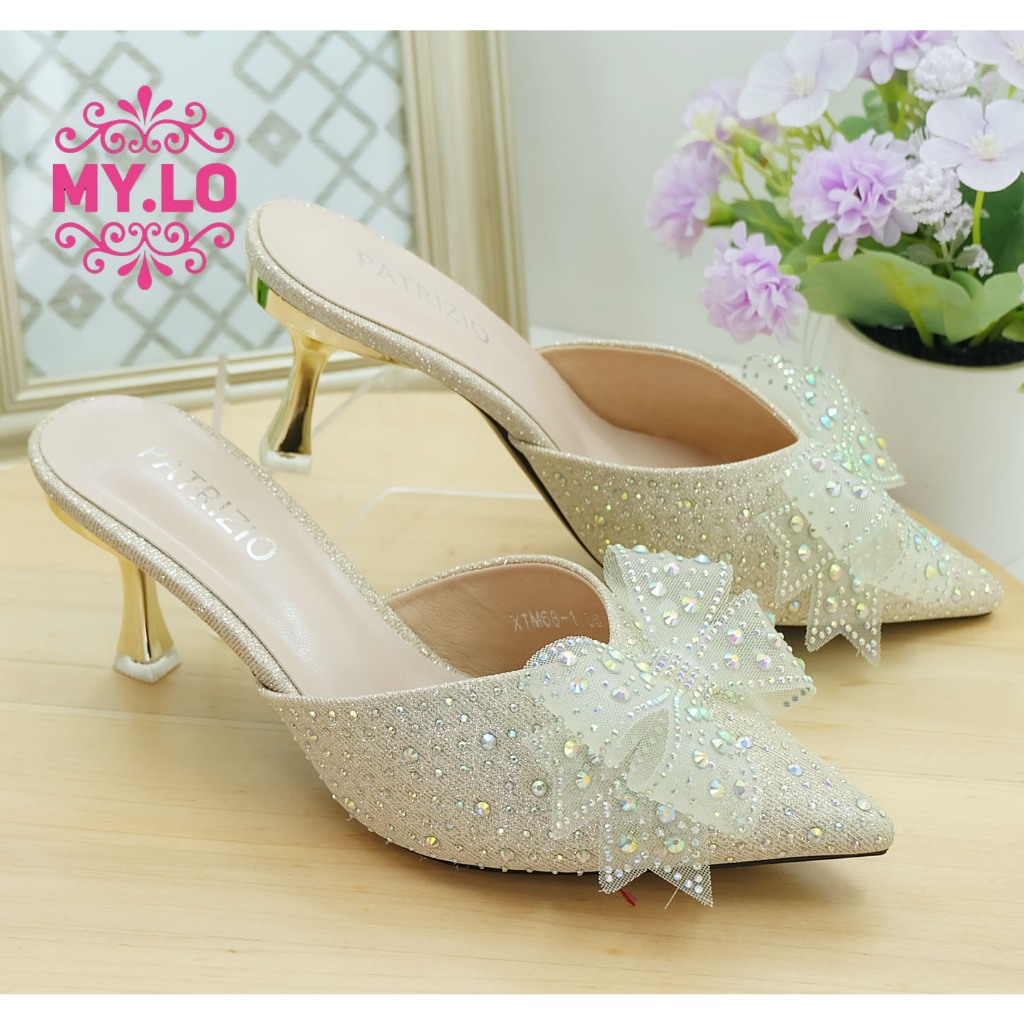 SEPATU PESTA WANITA WEDDING SWAROVSKY PREMIUM