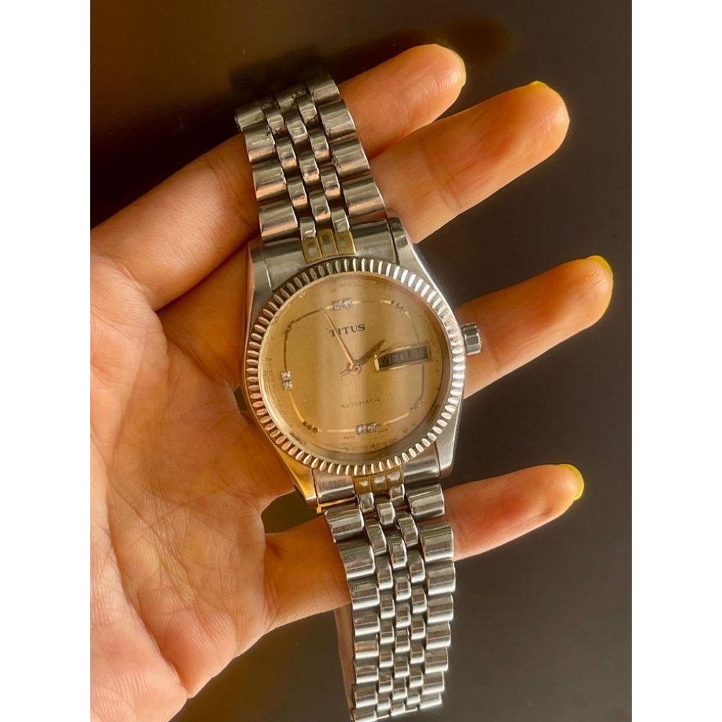 Titus President Day Date. Original Swiss. Rantai Panjang