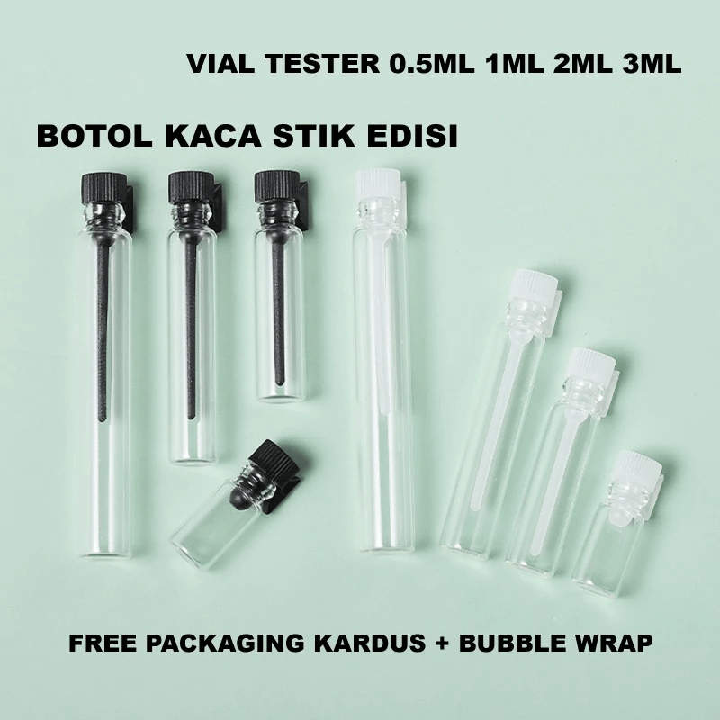 Botol Parfum Vial Tester 0.5ml 1ml 2ml 3ml Kaca Stik Edisi / Botol Tester Parfum