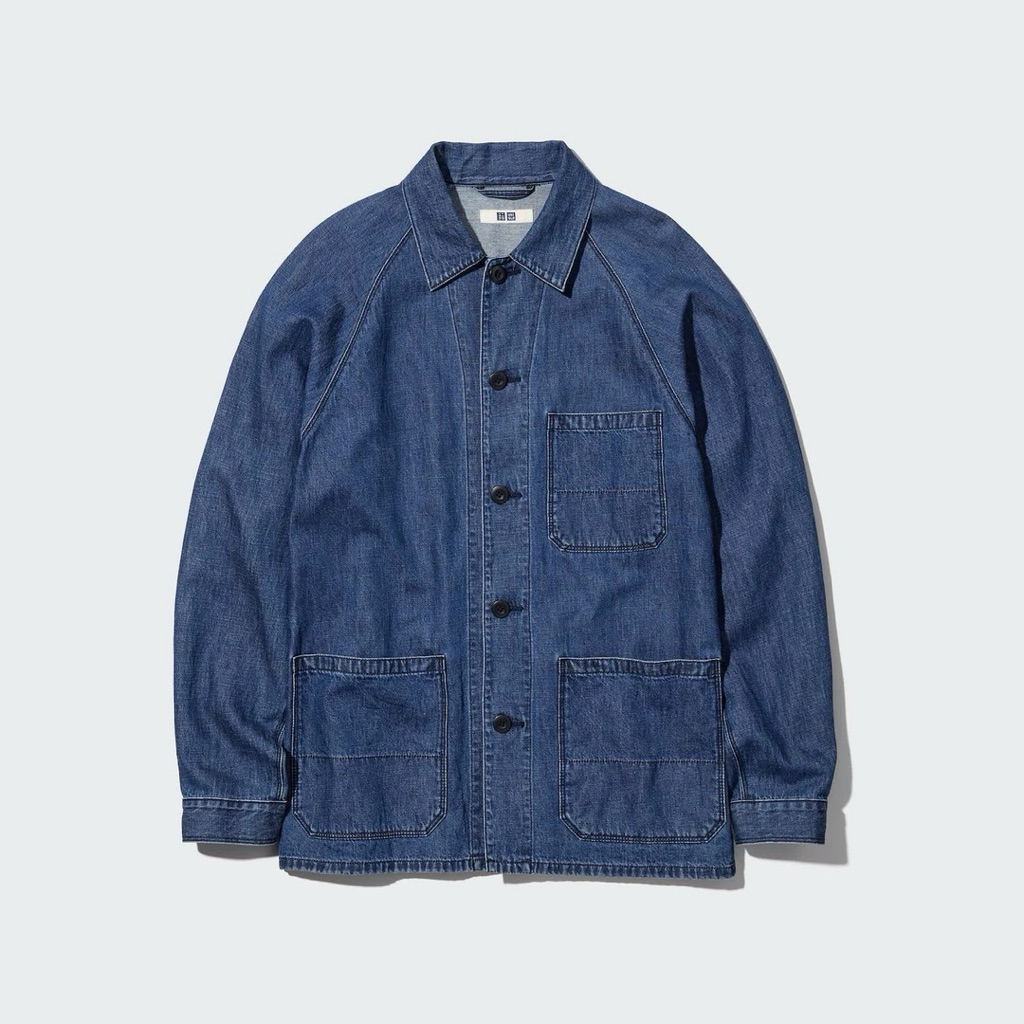 Uniqlo Utility Denim Chore Jacket Cotton Linen