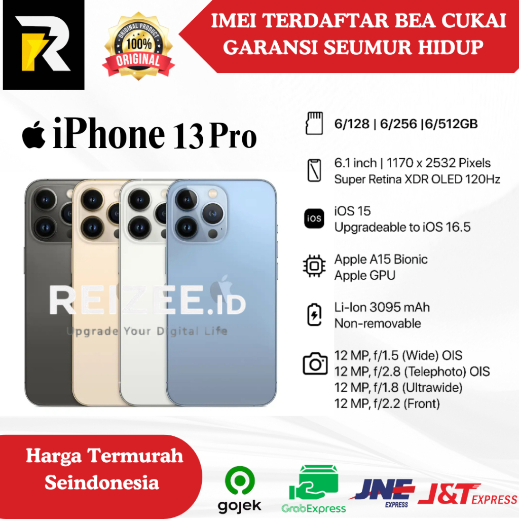 IPhone 13 PRO IMEI Terdaftar Sinyal Permanen Second Original 100% Bergaransi BC